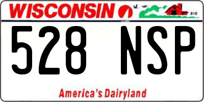 WI license plate 528NSP