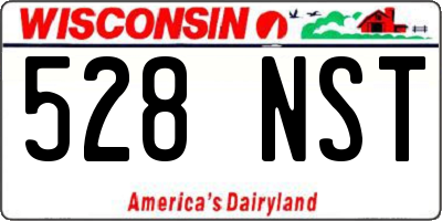 WI license plate 528NST