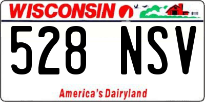 WI license plate 528NSV