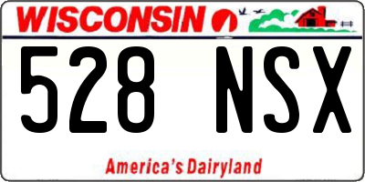 WI license plate 528NSX