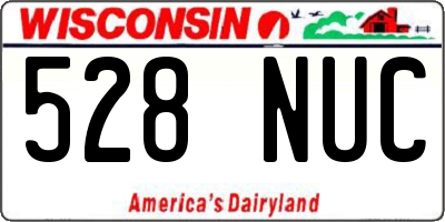 WI license plate 528NUC
