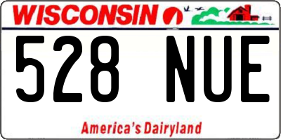 WI license plate 528NUE