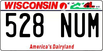 WI license plate 528NUM