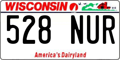 WI license plate 528NUR