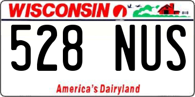 WI license plate 528NUS
