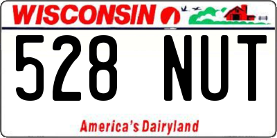 WI license plate 528NUT