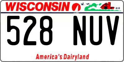 WI license plate 528NUV