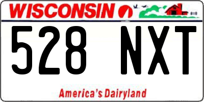 WI license plate 528NXT