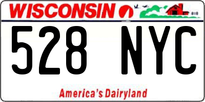 WI license plate 528NYC