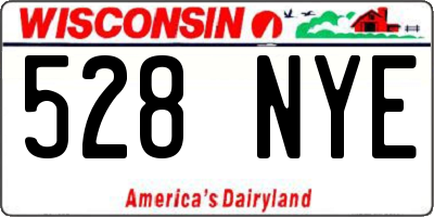WI license plate 528NYE