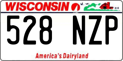 WI license plate 528NZP