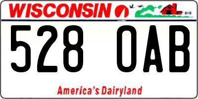 WI license plate 528OAB