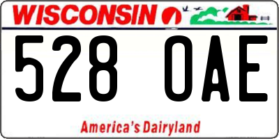 WI license plate 528OAE