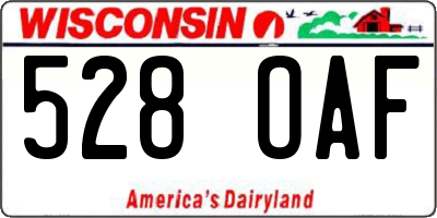 WI license plate 528OAF