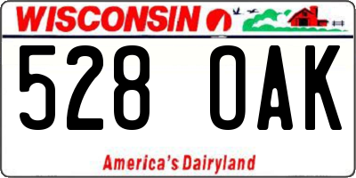 WI license plate 528OAK