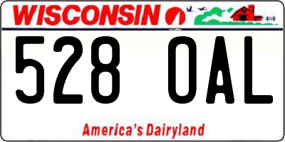 WI license plate 528OAL