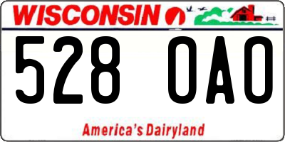 WI license plate 528OAO