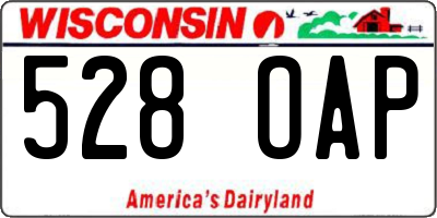 WI license plate 528OAP