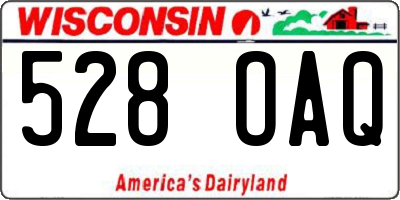 WI license plate 528OAQ