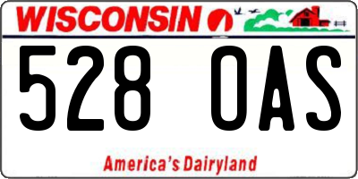 WI license plate 528OAS