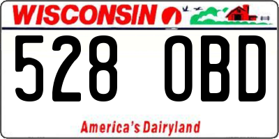 WI license plate 528OBD