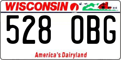 WI license plate 528OBG