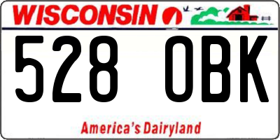 WI license plate 528OBK