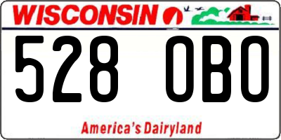 WI license plate 528OBO