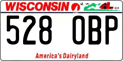 WI license plate 528OBP