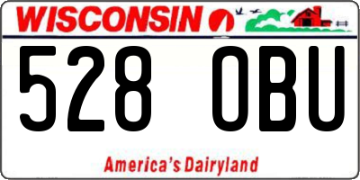 WI license plate 528OBU