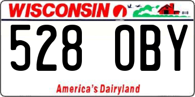 WI license plate 528OBY