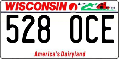 WI license plate 528OCE