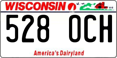 WI license plate 528OCH