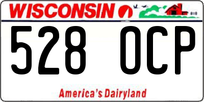 WI license plate 528OCP