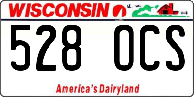 WI license plate 528OCS