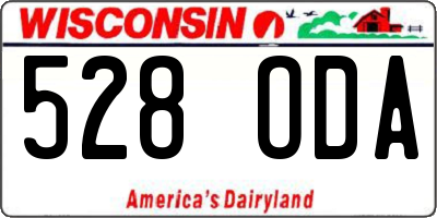 WI license plate 528ODA