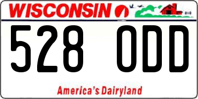 WI license plate 528ODD