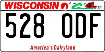 WI license plate 528ODF