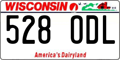 WI license plate 528ODL