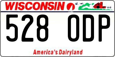 WI license plate 528ODP