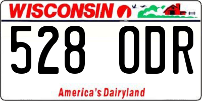 WI license plate 528ODR