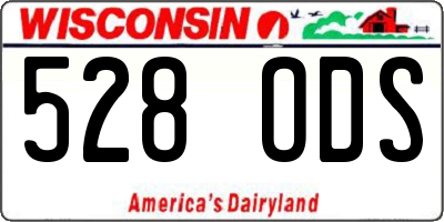 WI license plate 528ODS