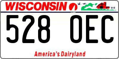WI license plate 528OEC