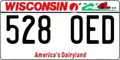 WI license plate 528OED