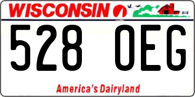 WI license plate 528OEG