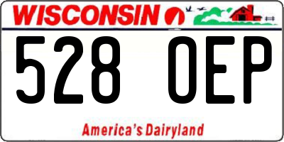 WI license plate 528OEP