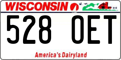 WI license plate 528OET