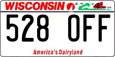 WI license plate 528OFF