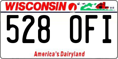 WI license plate 528OFI