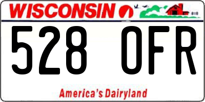 WI license plate 528OFR